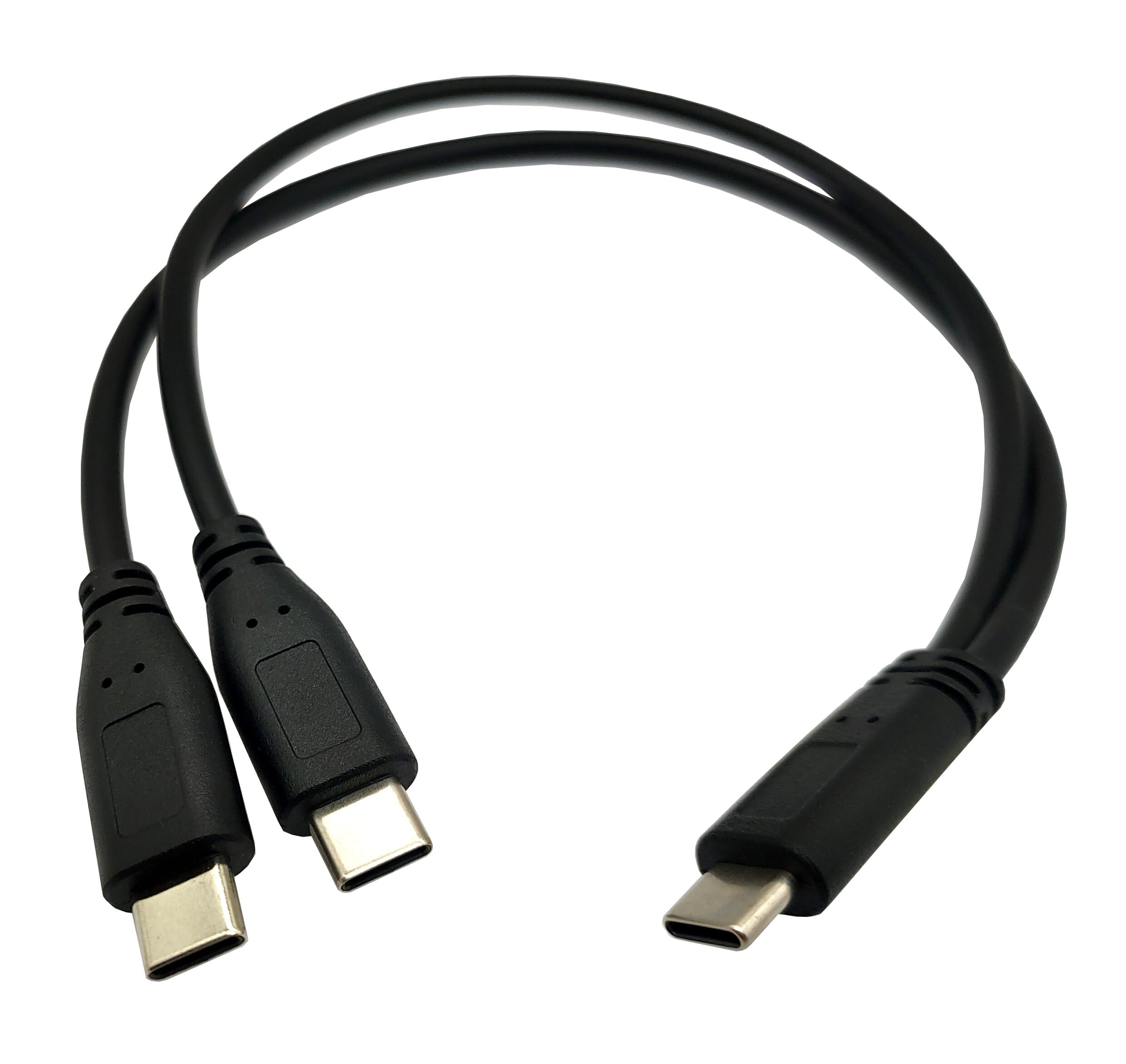 Cable de carga divisor USB C, 1 pie USB tipo C macho a 2 USB dual tipo C macho, cable de carga divisor en Y (solo para carga) (tipo C macho a 2 tipos C macho)