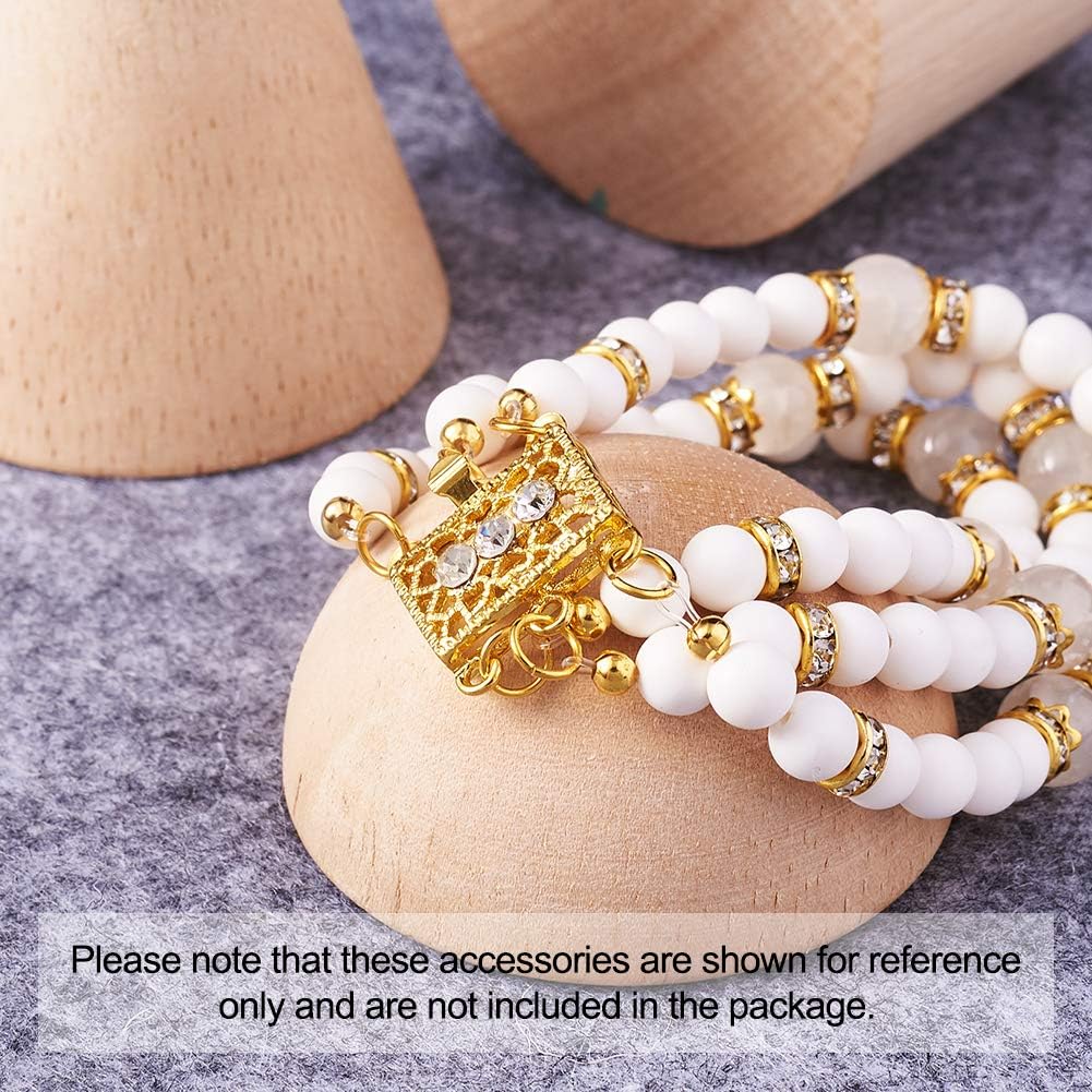 Pandahall 2Sets 3-Strand Necklace Layering Box Clasps Multi-Strand Filigree Rhinestone Brass Slide Clasps Bracelet Connectors Golden for Jewelry Making, 18x17x1.5mm - Image 5