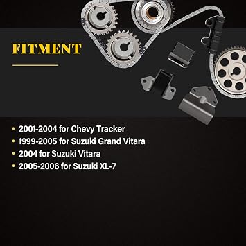 OCPTY Timing Chain Kit for Suzuki for Chevrolet Grand Vitara XL-7 Tracker Vitara 2.7L 2.5L