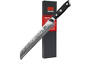 8" Shan Zu Japanese Damascus Steel Bread Knife - The Optimal Kitchen Companion