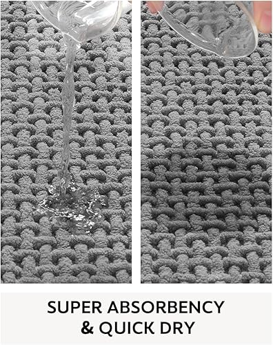 Miniatura 4 de COCOER - Tapete de baño de chenilla, con parte trasera de goma, antideslizante, lavable, de secado rápido, tapetes de baño para suelo de baño, súper