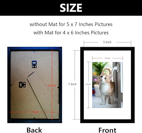 Miniatura 9 de BOANKODU Juego de 2 portarretratos de 5 x 7, hechos de plástico transparente de alta definición para fotos de 4 x 6 pulgadas con paspartú o de 5 x 7