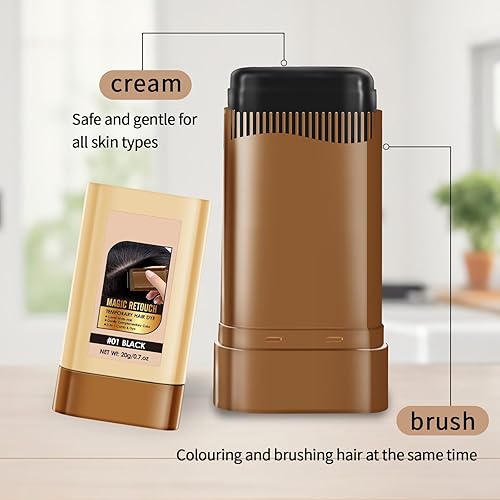 Miniatura 5 de Barra de color para el cabello, tinte para cabello gris, impermeable y resistente al sudor, cobertura uniforme y efectiva, fácil de usar, fórmula