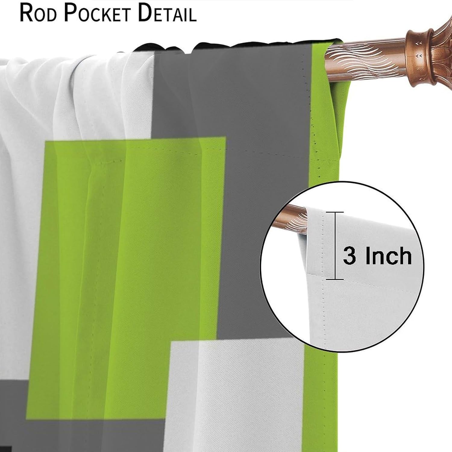 Lime Green Curtains Light Fresh Modern Abstract Geometric Curtain with Rod Pocket for Bedroom Living Room Home Decor Drapes Thermal Insulated Window Treatments 2 Panels Set 42" W X 45" L