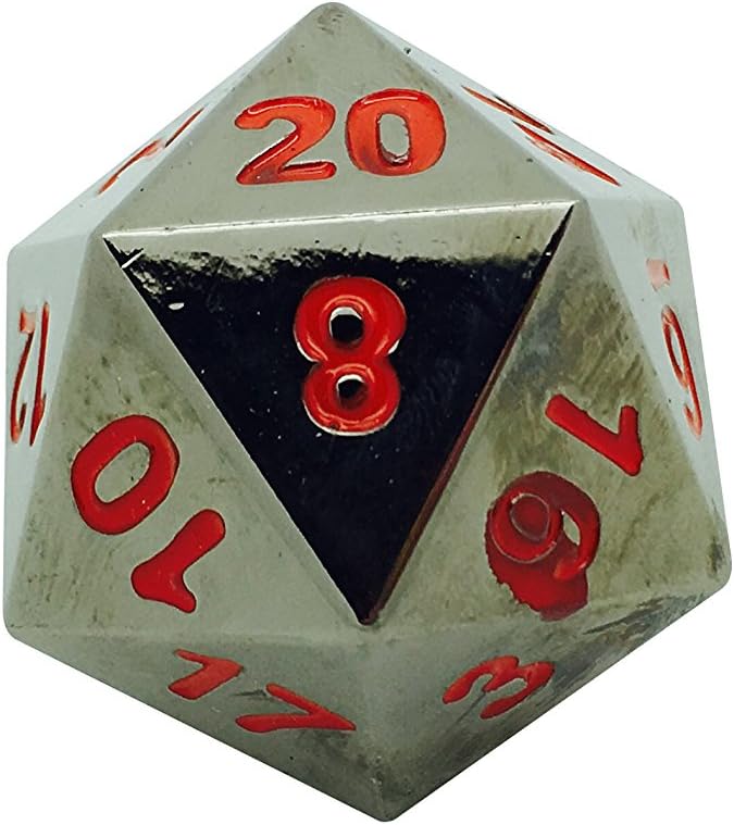 Norse Foundry 45mm Full Metal D20 Nightmare Black - The Boulder RPG D&D Polyhedral Dice …