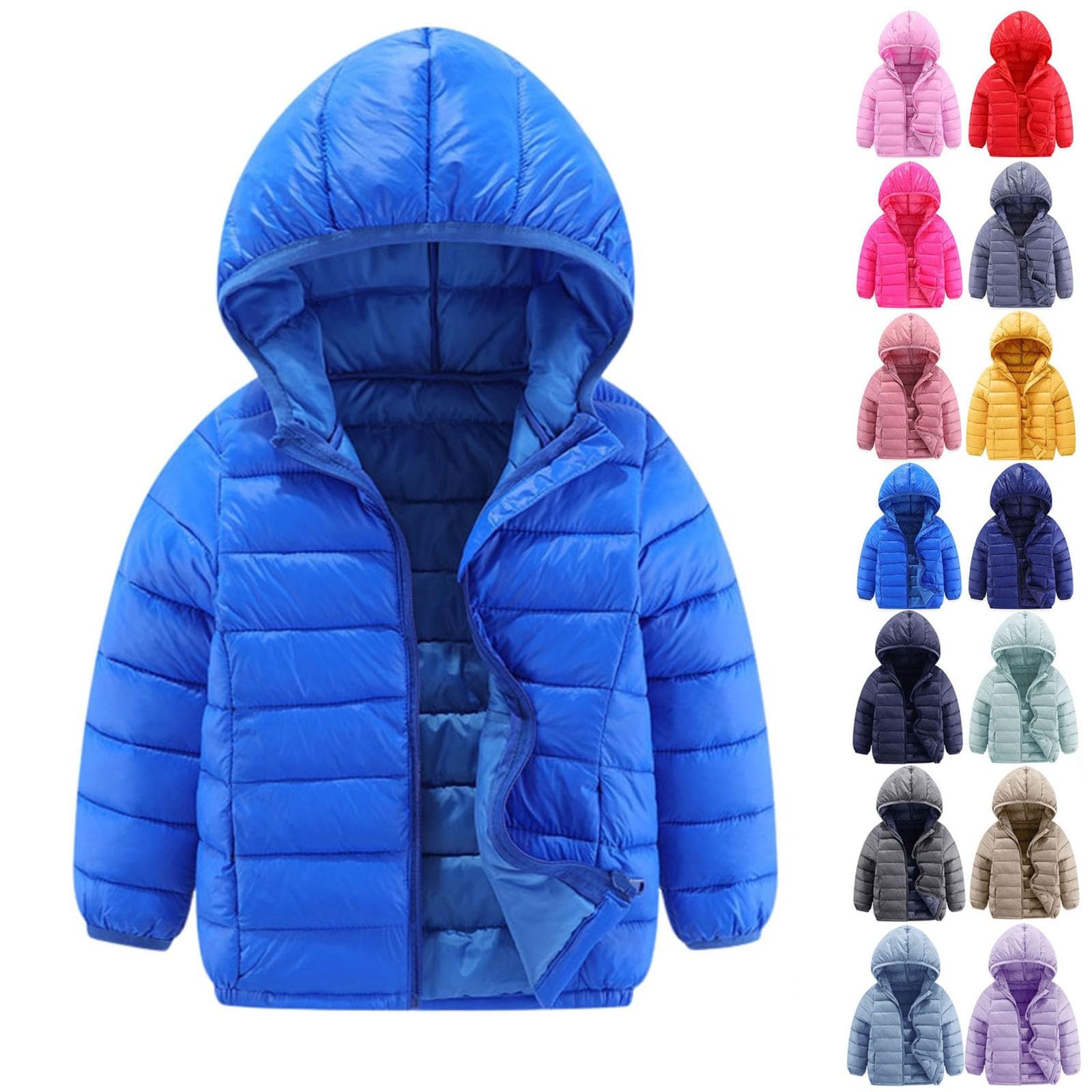Winterjacke Mädchen und Jungen Leichte Daunenjacke Kinder Leichtgewichtige Warme Softshelljacke Steppjacke Puffer Jacke Herbst Mit ReißVerschluss Winddicht Kapuzenjacke Winter Freizeitjacke