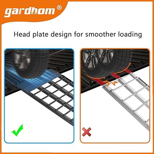 Miniatura 3 de Gardhom - Rampa de alta resistencia de 1500 libras de capacidad para camionetas, 8 pies, 94 x 17.7 pulgadas, de aluminio, plegable, cuatrimotos,