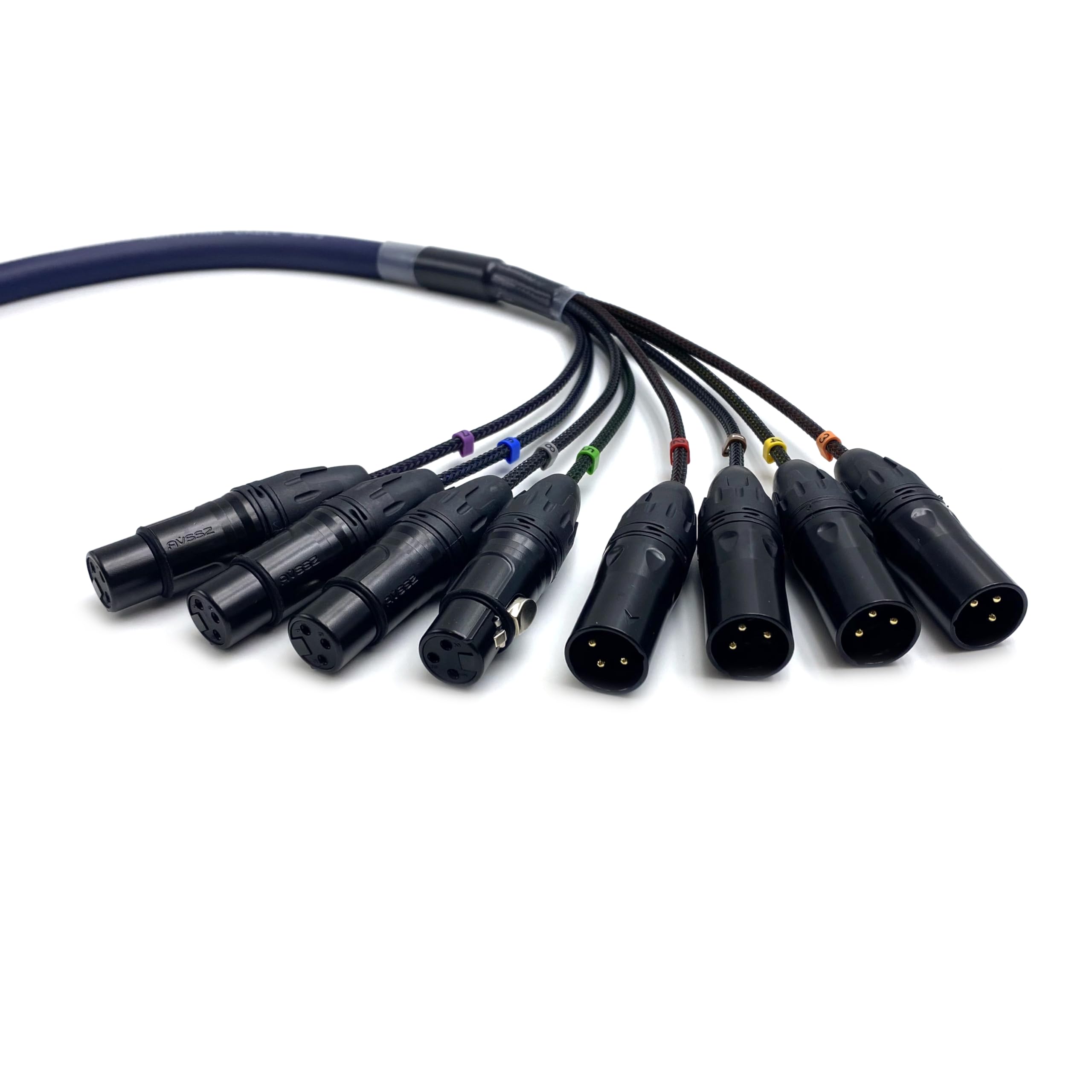 Cavo a serpente bilanciato da DB25 maschio a 8 canali XLR a 3 pin, 4 maschi e 4 femmina, da DB25 a XLR, cavo a serpente per interfaccia modulare, altamente schermato, audio analogico, cavo in