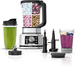 Ninja Liquidificador para cozinha | Sistema combo de processador de alimentos | Criador de vitaminas e extrator de nutrientes | 6 funções para tigelas, pastas, massa, shakes | Jarra de 2,041 g e copos