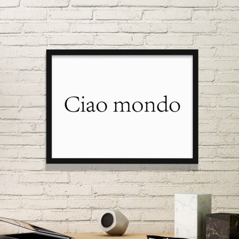 Tableau Bonjour Tout Le Monde chic noir | Impression d'art haute qualité