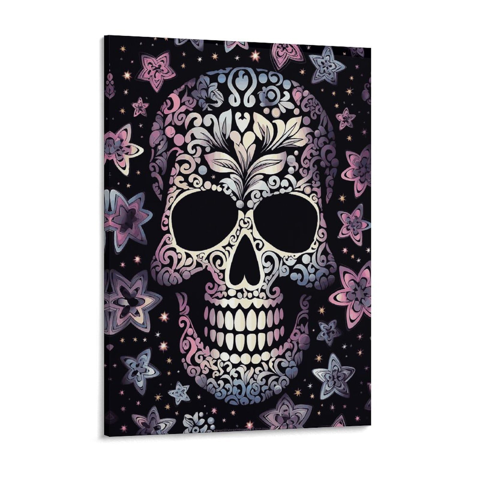 NTVOWPZO Cool Skull Canvas Wall Art for Bedroom 18x24inch Canvas Prints Artwork for Walls Modern Picture Artwork Painting for Living Room Aesthetic Wall Paintings for Bathroom Kitchen Office Decor