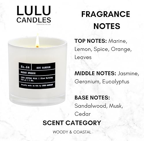 Miniatura 24 de Lulu Candles Lino fresco Vela perfumada en tarro de soja de lujo Vertida a mano en los Estados Unidos Altamente perfumada y duradera