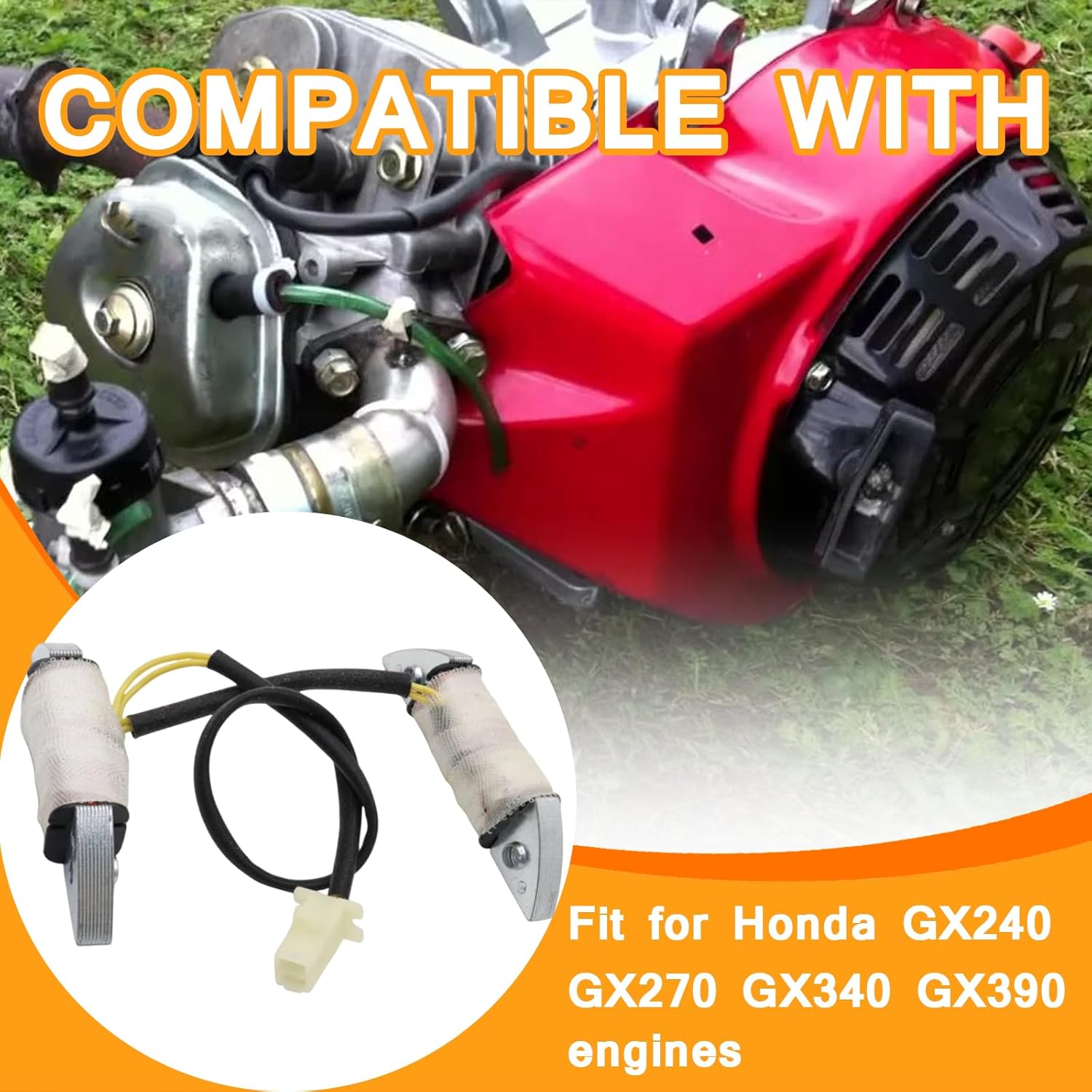 Charging Coil (10A) Fit for Honda GX240 GX270 GX340 GX390 Replace for 31630-ZE2-861