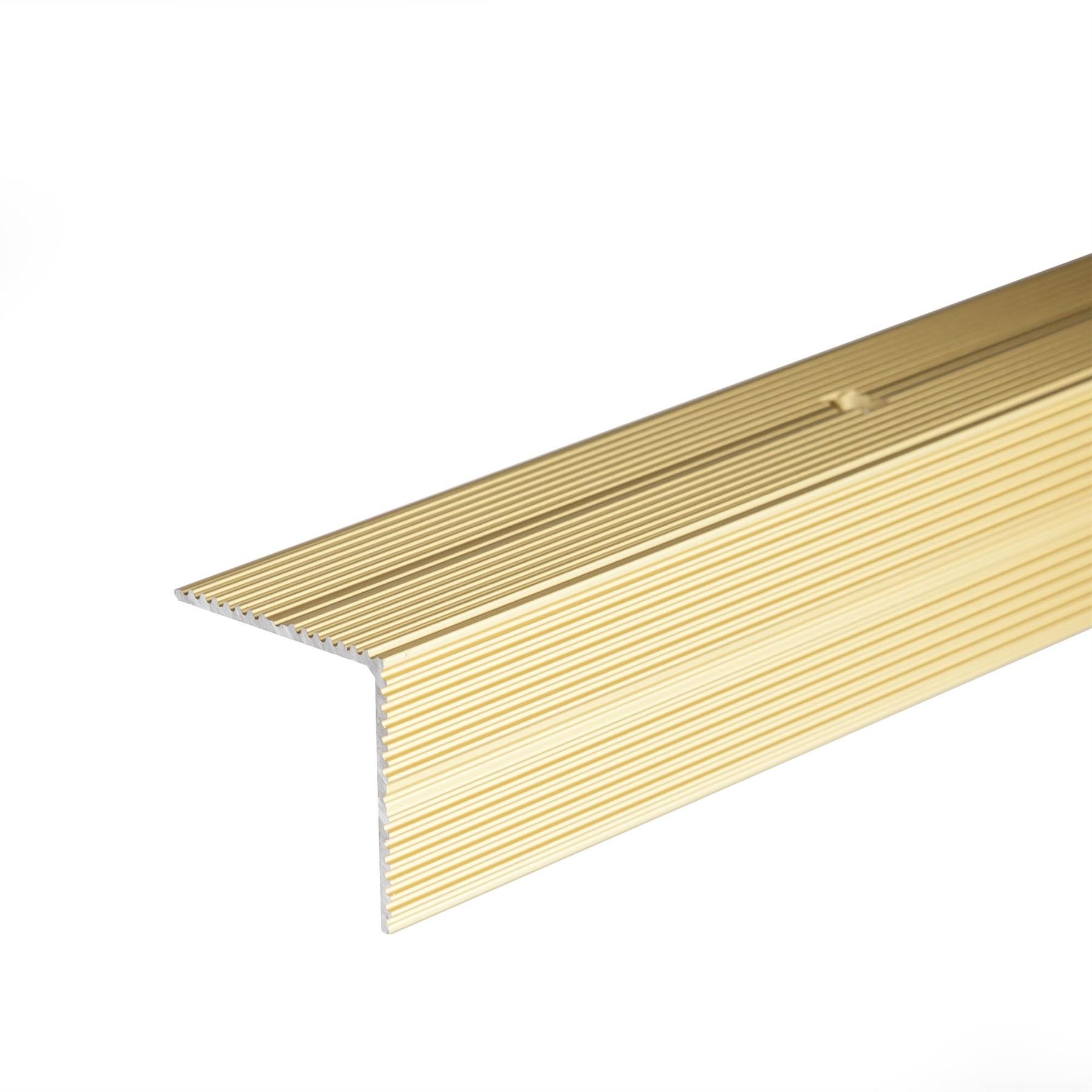 IANPAV Screw ANODISED Aluminium Anti Non Slip Stair Edge Nosing Trim 900mm x 35mm x 35mm A34, Gold