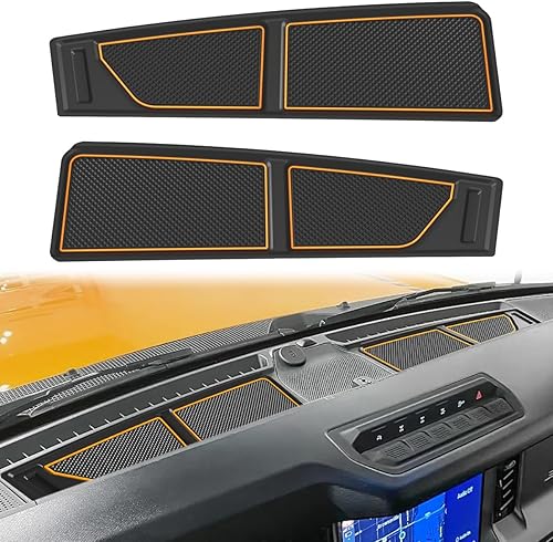 auovo Bandeja Cubierta de Tablero Compatible con Accesorios Ford Bronco 2026 2025 2021 2022 2023 2024 Antideslizante de Silicona Alfombrillas de