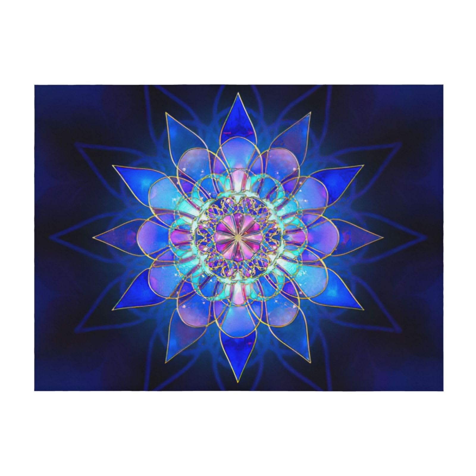 Couverture légère pour lit et canapé motif lotus bohème jeté de lit toutes saisons