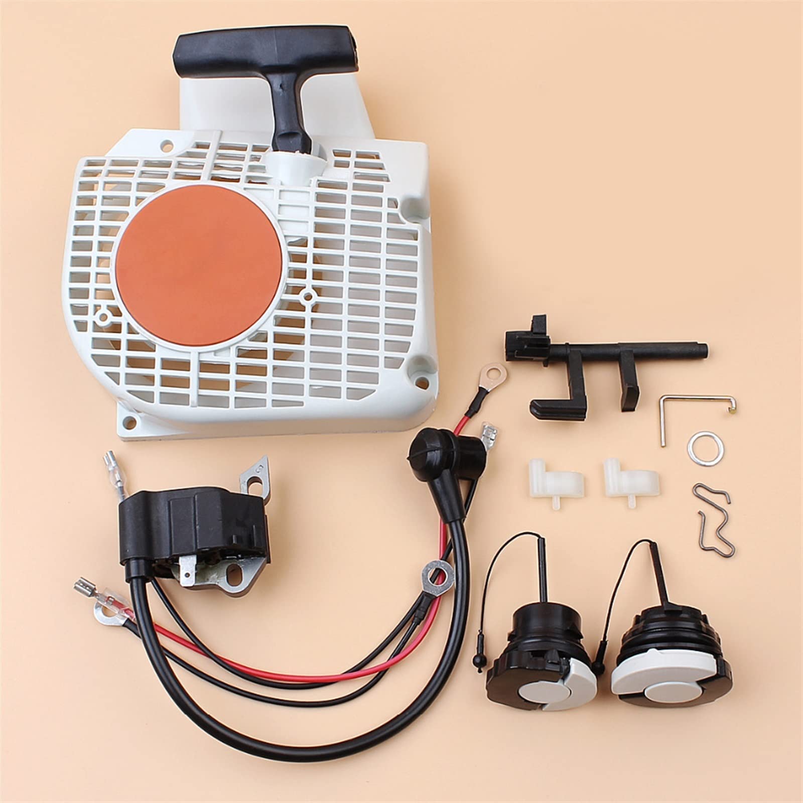 Kit de Tapa de Combustible y Aceite de Bobina de Encendido de Conductor de Aire de Arranque de Retroceso Apto for STIHL MS250 MS230 MS210 MS 250 230 210 Piezas de Motosierra