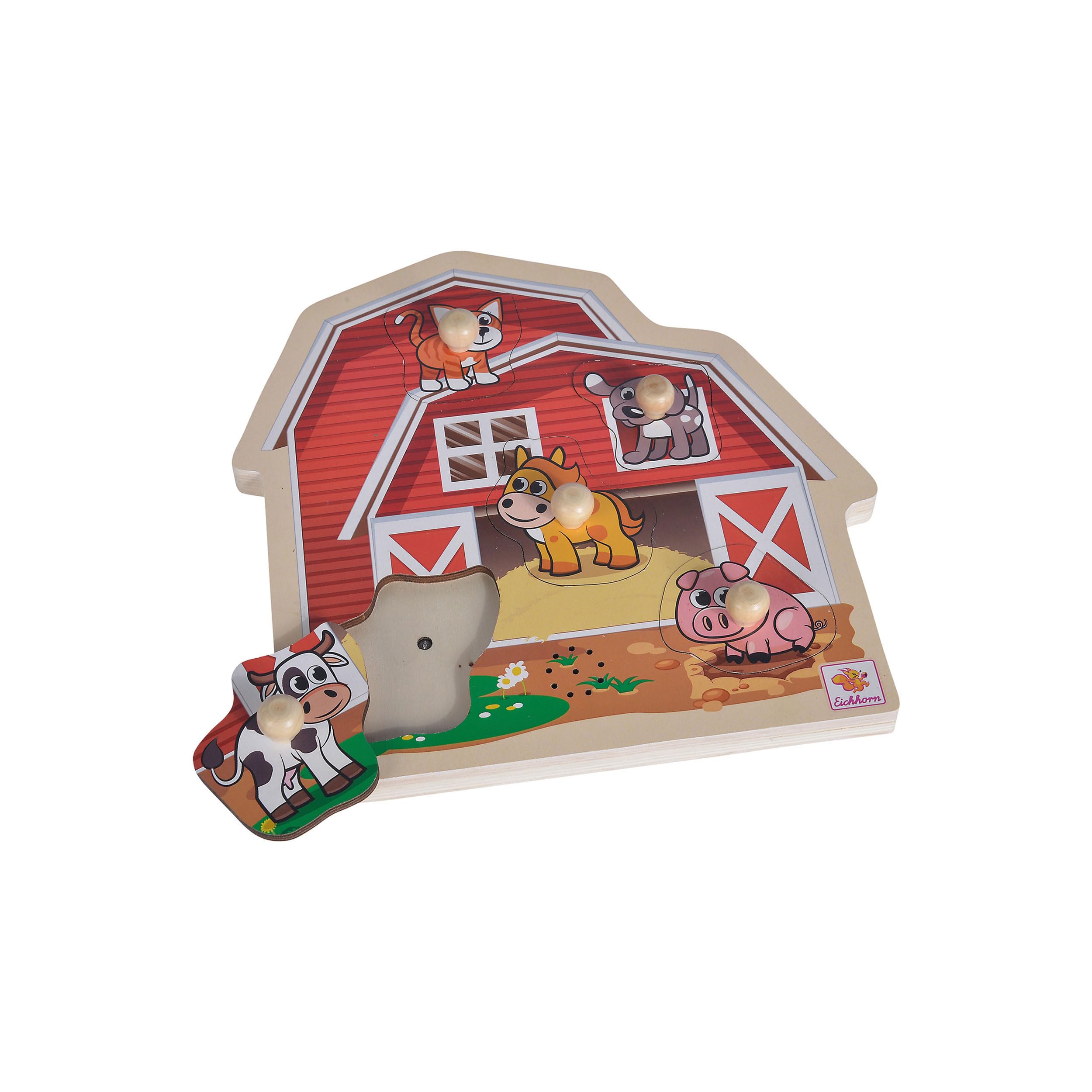 Eichhorn Stalla Per Cavalli In Legno, 30 Pezzi – Set Con Box E Cancelli, 57x52x35 Cm, Dai 3 Anni