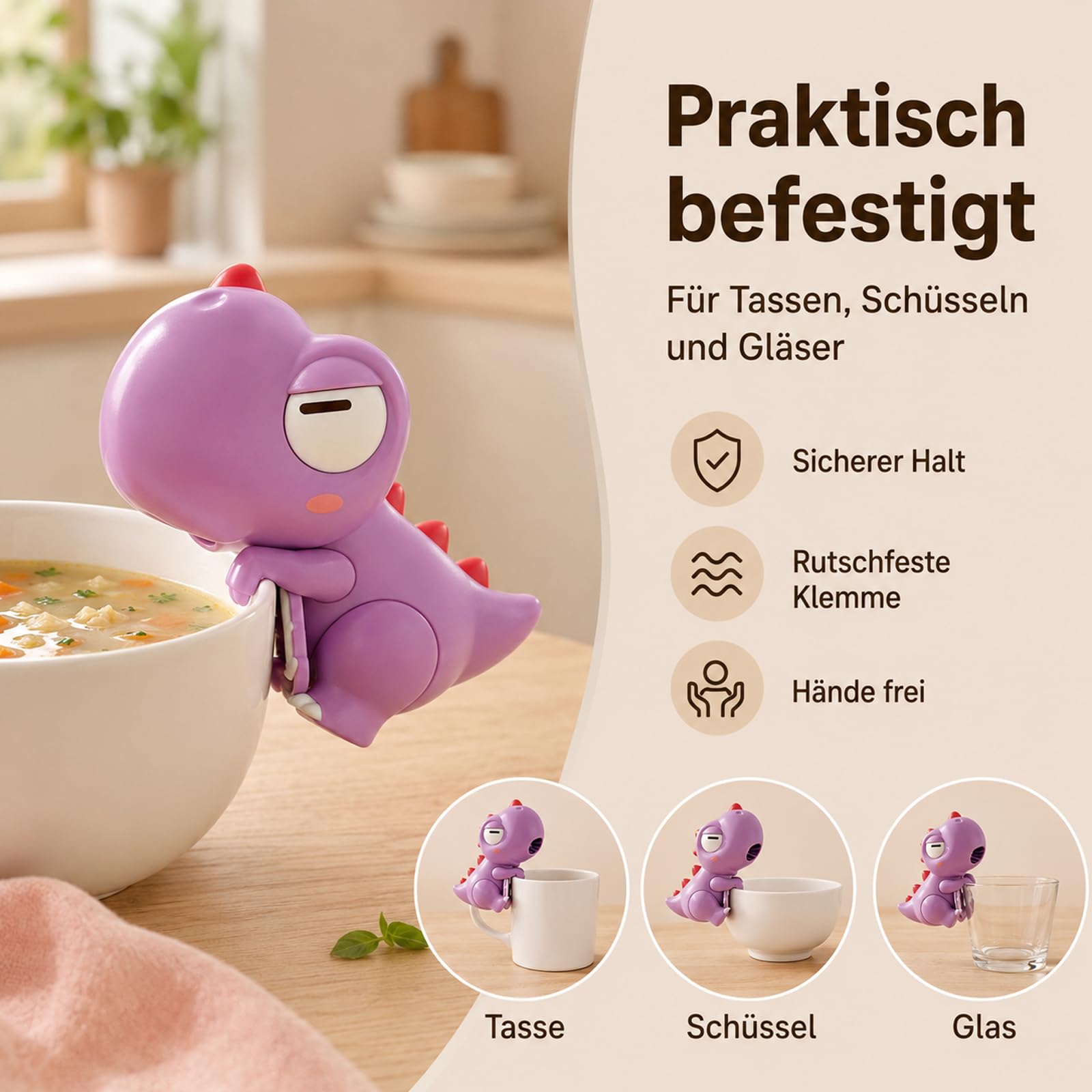 Essen Kalt Puster, Puste Elefant für Essen, Mini-Ventilator Zum Anklemmen Mit 3 Geschwindigkeiten, für Suppen, Nudelsuppen, EintöPfe, Kaffee Usw (A+B)