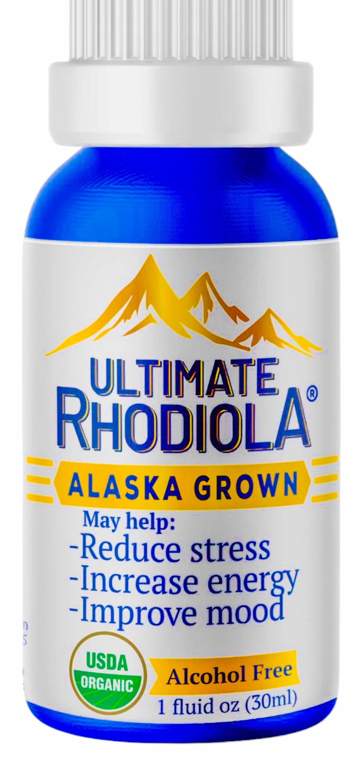 Ultimate Rhodiola®, Alaska Grown, Alcohol Free, Certified Organic, Rhodiola rosea Tincture, CO2 extracted, Reduce Stress, Improve Energy and Mood, adaptogen, nootropic, 3rd Party Tested