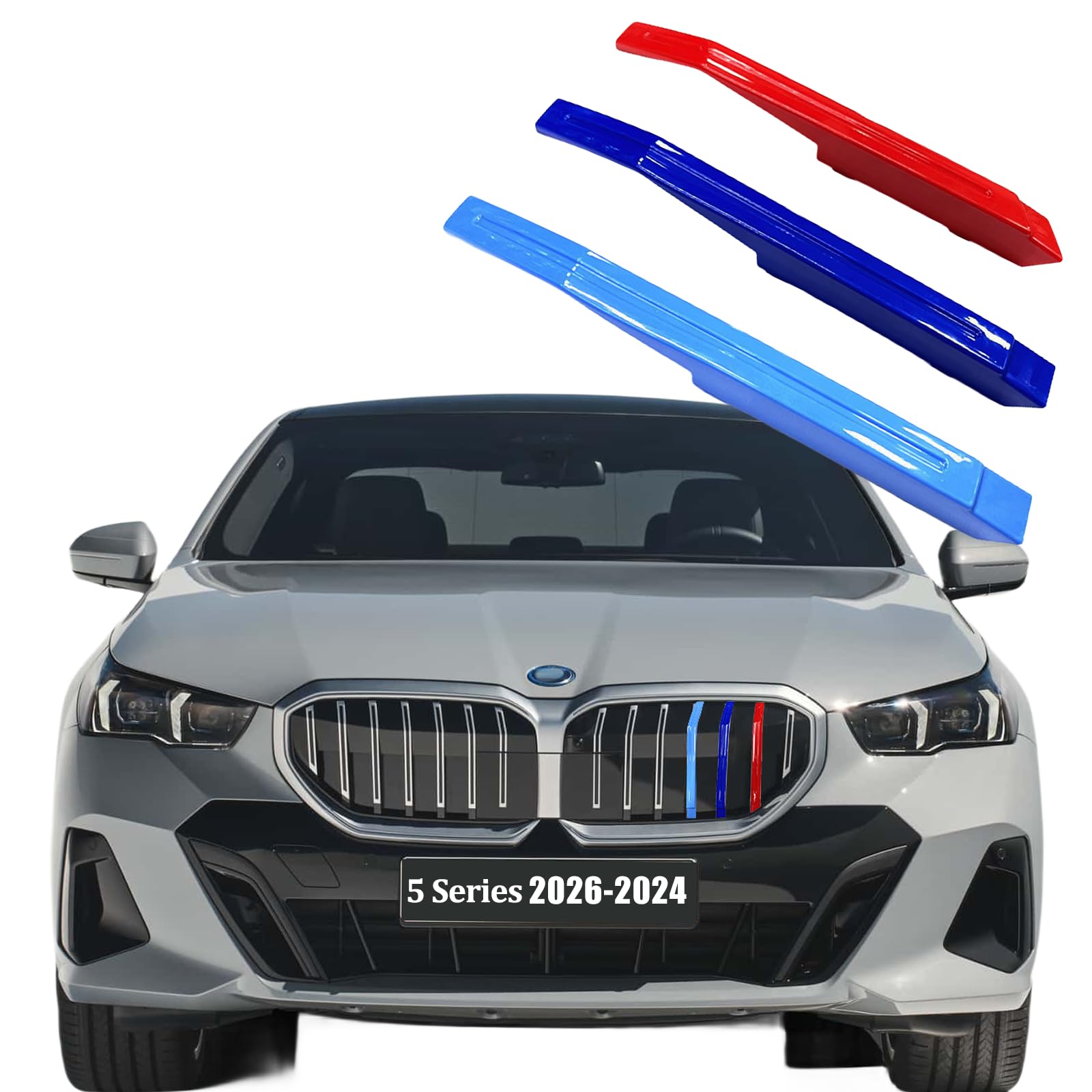 Automotive Grille Inserts for BMW 5 Series 2026 2025 2024 Sedan 530i 540i xDriver LCI i5 G60 G68 Compatible with (Fit Only 7 Beam) kidney grille, Front Grill Accessories