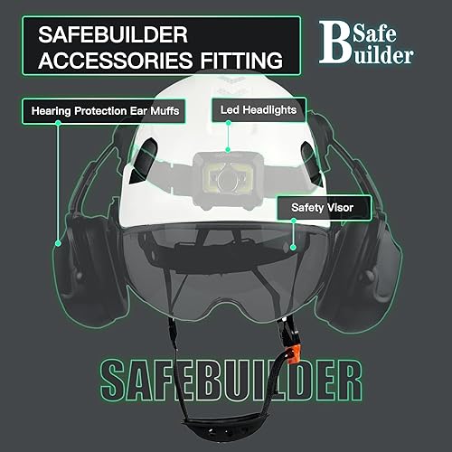 Vista 46 de Casco de seguridad para construcción, casco de ABS, sistema de ventilación ajustable, cascos de trabajo industrial, protección de la cabeza