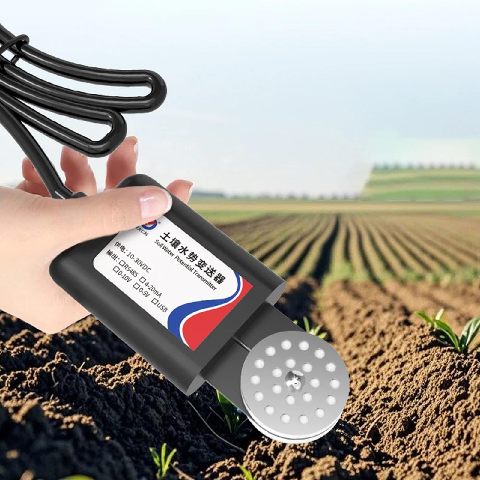 Toplionace Sensor de Potencial Hídrico del Suelo de Alta Precisión RS485, Detector de Intensidad de Humedad del Suelo, Tensiómetro de Humedad del Suelo para Riego Por Sequía.