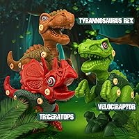 Vista 5 de Sanlebi Take Apart Dinosaur Toys for 4 5 6 7 Year Old Boys Kids Building Toy Set with Electric Drill Construction Engineering Play Kit STEM Learning