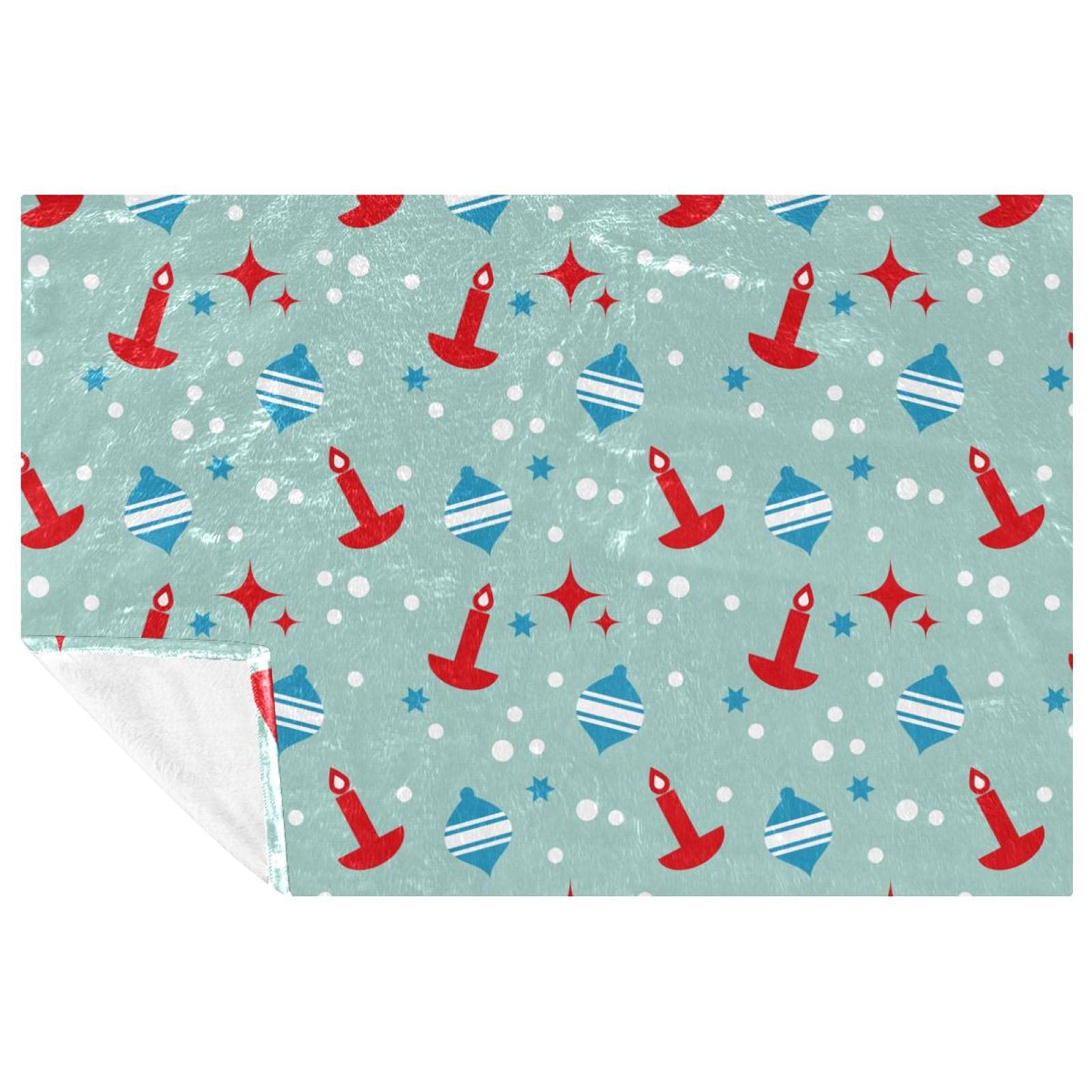 Plaid Noël cloche et bougie 150x100 cm idéal pour vos soirées cocooning au canapé