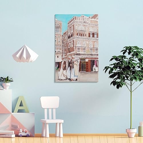 Miniatura 4 de Impresión Yemen, impresión artística de Sanaa, arte de pared de Yemen, arte de pared de Sanaa Yemen, Yemen, impresión de Oriente Medio, lienzo de