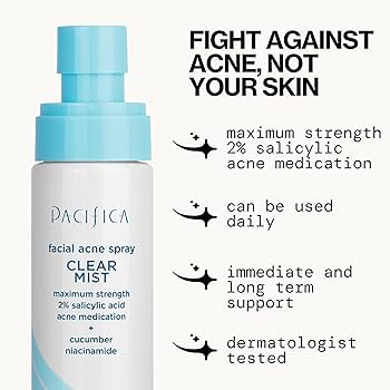 Amazon.com: Pacifica Facial Spray for Acne Treatment - Clear Face