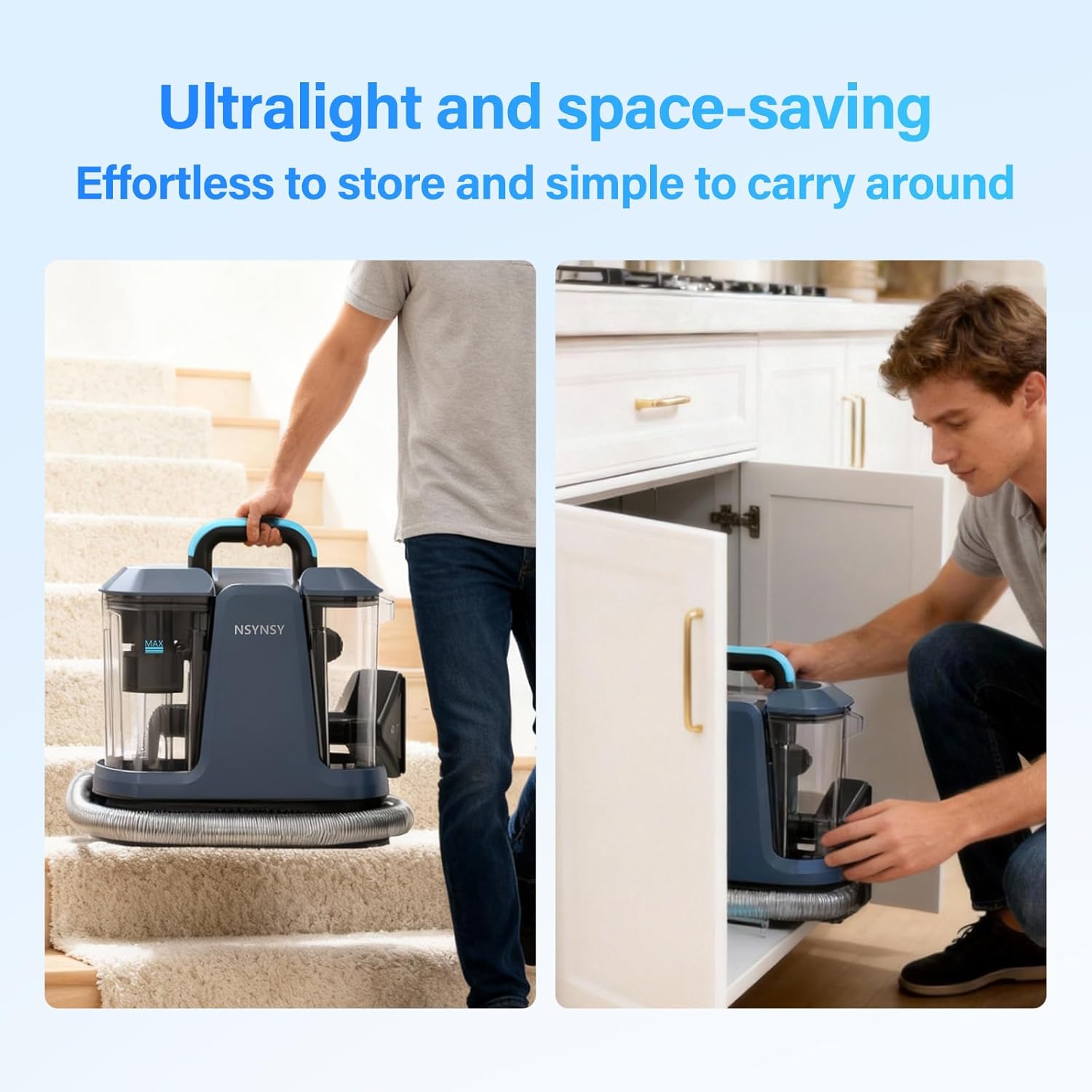 Upholstery Cleaner Machine & Carpet Cleaner | Portable Spot Cleaner with Strong Suction and Scrubbing Brush for Pet Stains, Spills on Couches, Rugs, Mattresses, Car Interiors