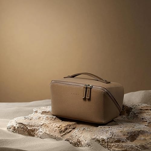 Miniatura 42 de EACHY - Bolsa de maquillaje de viaje, bolsa de cosméticos de gran capacidad para mujeres, portátil, impermeable, bolsa de aseo plana abierta