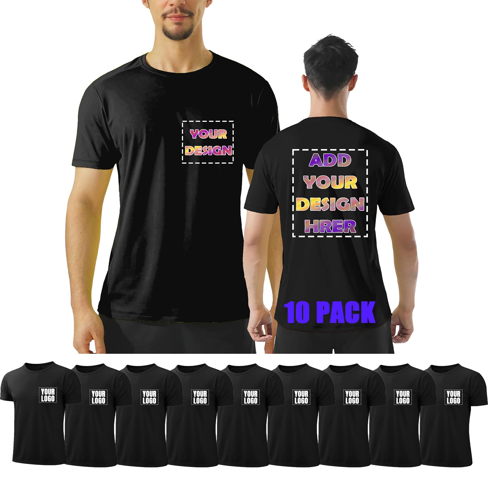 BeautyWill Custom Logo Mens T-Shirts Dry Fit Flourescent Work Shirts Athletic Construction Outdoor Activewear for Men