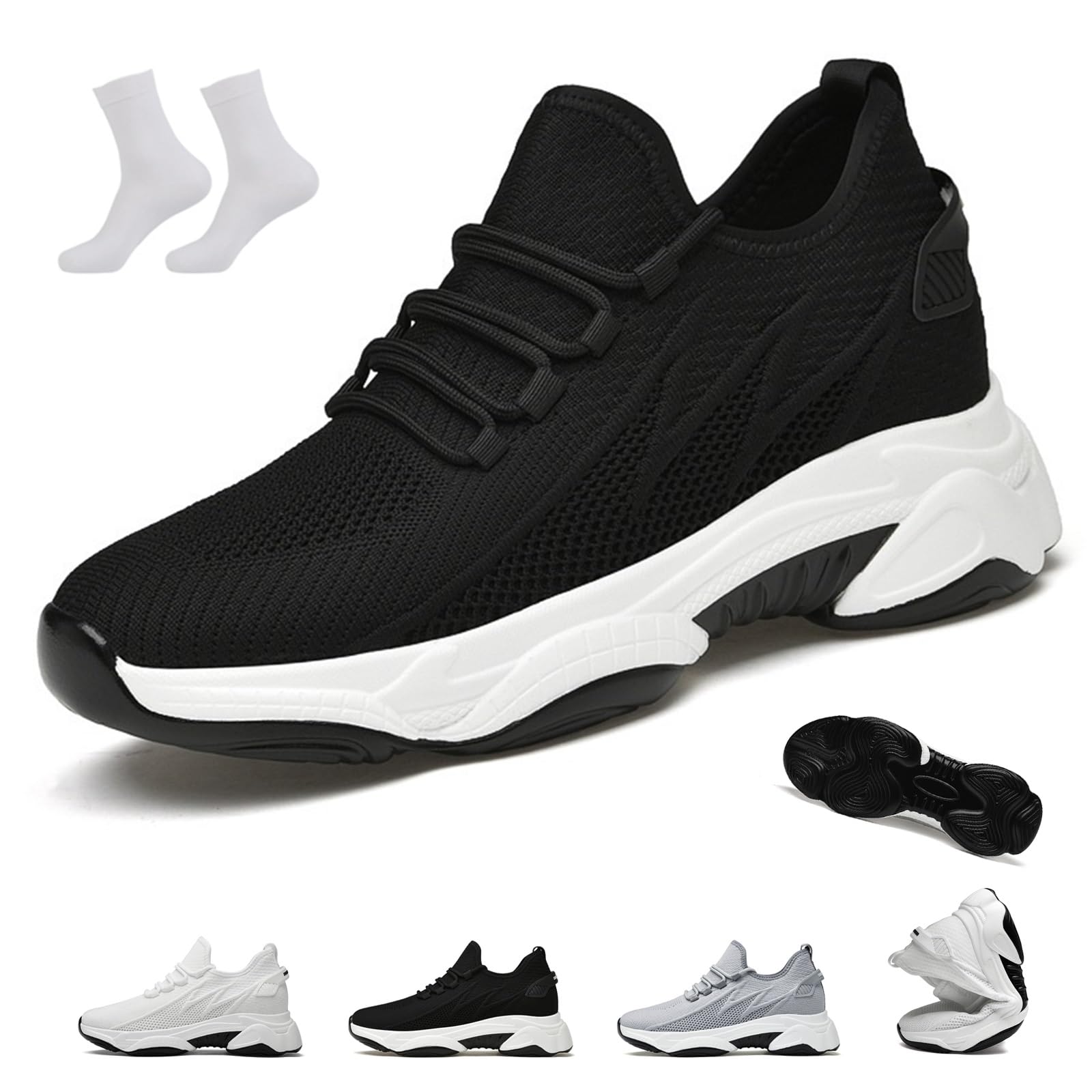 Tallure Height-Increasing Sneakers For Men & Women – Invisible Lift 1.6-3.9, Breathable Mesh Slip-On Walking Shoes Tallure Height-Increasing Sneakers For Men & Women – Invisible Lift 1.6-3.9, Breathable Mesh Slip-On Walking Shoes
