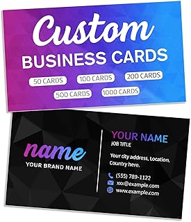 Custom Business Cards - Double Sided Printing Personalized Business Card with Logo Text or Photo - Waterproof 300gsm Tarjetas para Negocio Personalizadas 100 200 500 1000