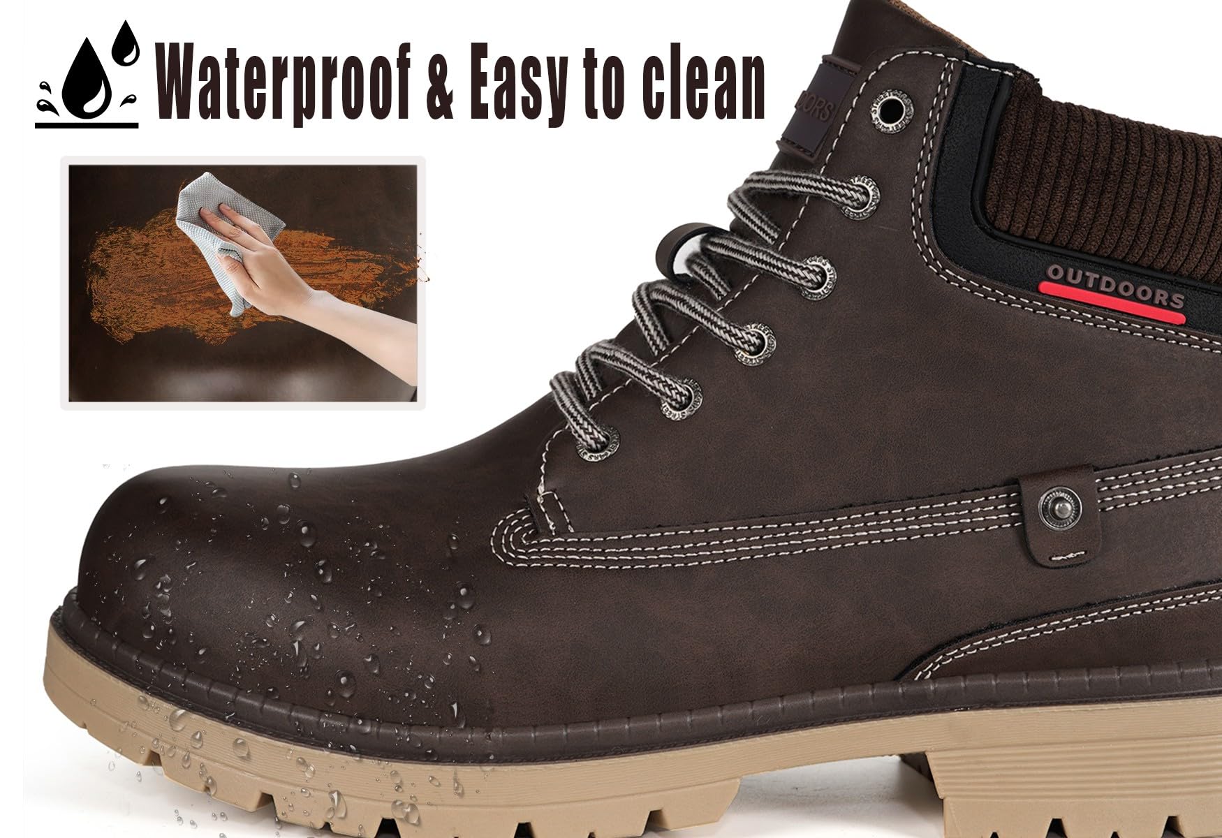 Stivali Uomo Donna Inverno Scarpe da Neve Caldi Snow Boots Impermeabili Stivaletti Pelliccia Stringate Outdoor