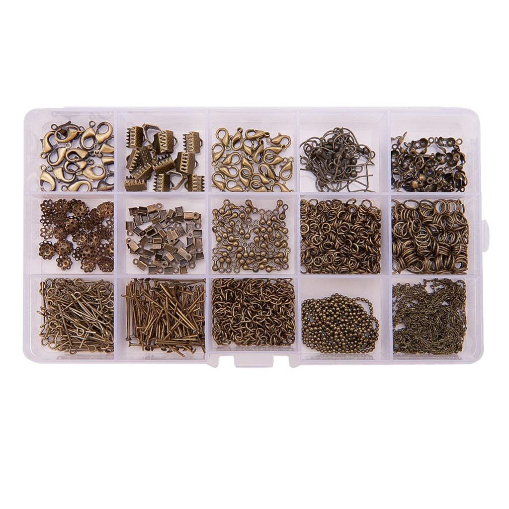 5 Zestaw 870 szt. Zestaw do produkcji biżuterii Dostawa DIY Akcesoria do kolczyków Brąz