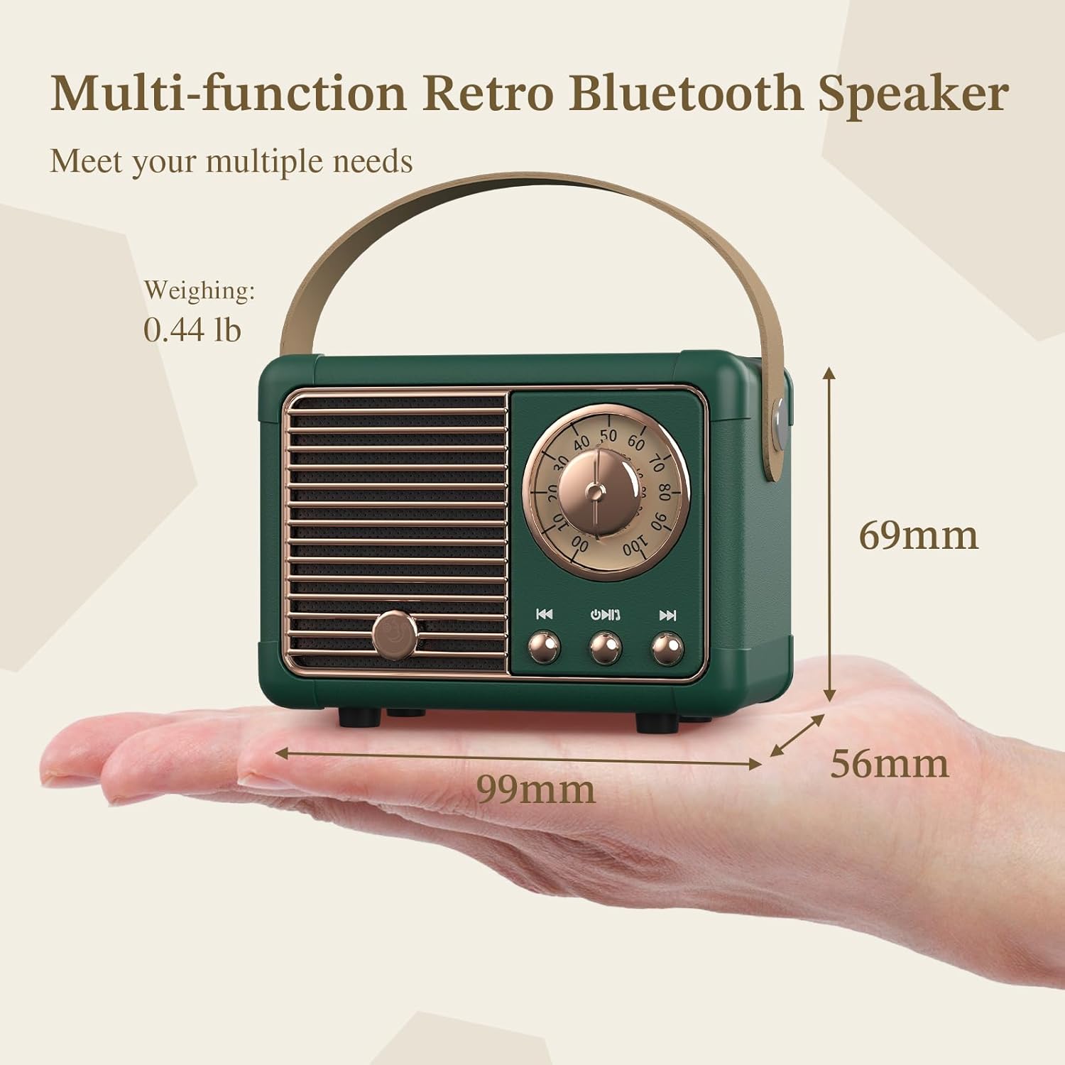 PRUNUS Mini Karaoke Machine for Kids&Adults,PRUNUS J-999 Retro Bluetooth Speaker,Vintage Decor