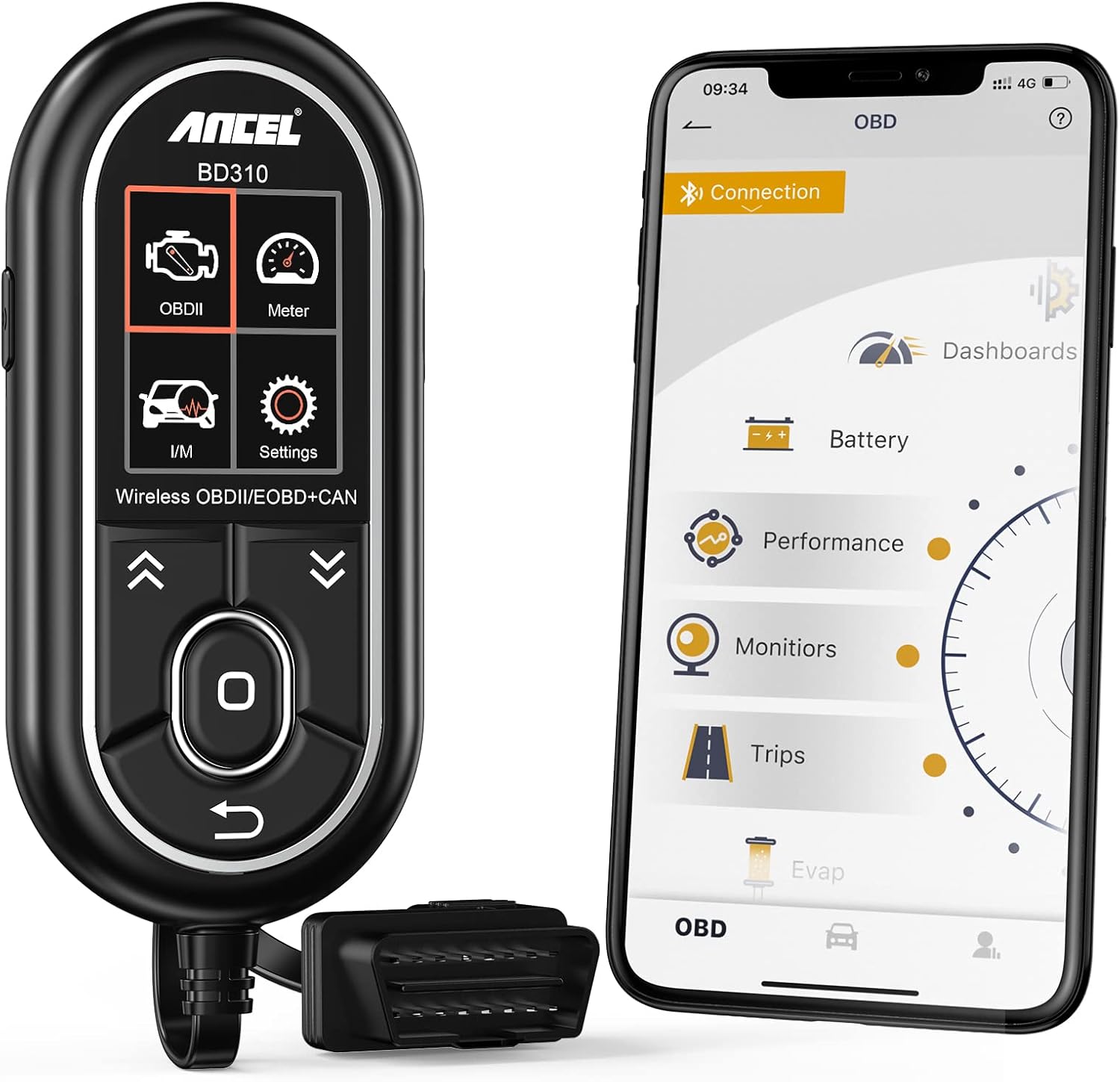 Hоlіdау Dеаlѕ 🛒 ANCEL BD310 Handheld & Bluetooth OBD2 Scanner Exclusive APP with Battery Test, Performance Test, Real-time Monitor, Trip Analysis Car Code Reader Muti-Function Scan Tool for iPhone, iPad & Android