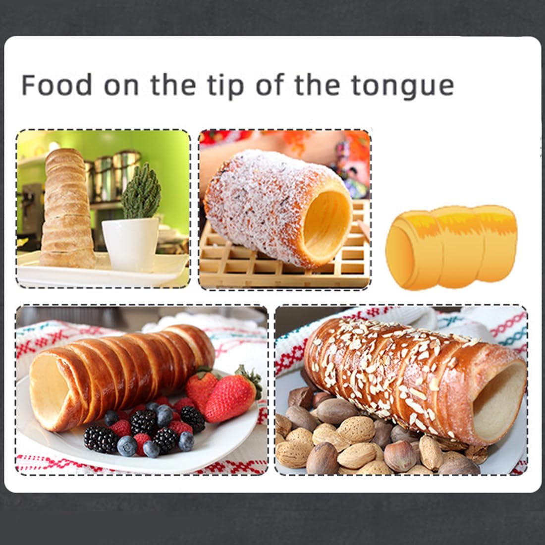 Commercial Electric Chimney Cake Oven Machine 3.2KW Heavy-Duty Chimney Bread Cake Oven with 16 Non-Stick Baking Molds for Ice Cream Cones, Bread Rolls, Pastries Professional & Home Use