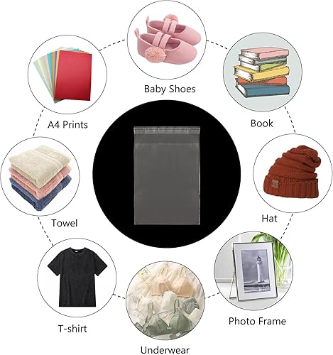 Miniatura 29 de Bolsas de celofán autoadhesivas transparentes de 6 x 9 pulgadas, 200 bolsas de polietileno de vidrio OPP de 2 mil para galletas, pan, brownie