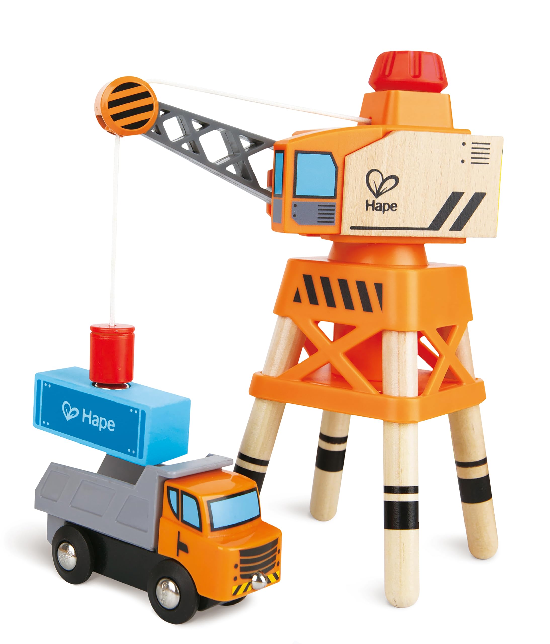 Hape Eisenbahnwelt Bahnübergang & Kran-Set, ab3 Jahren