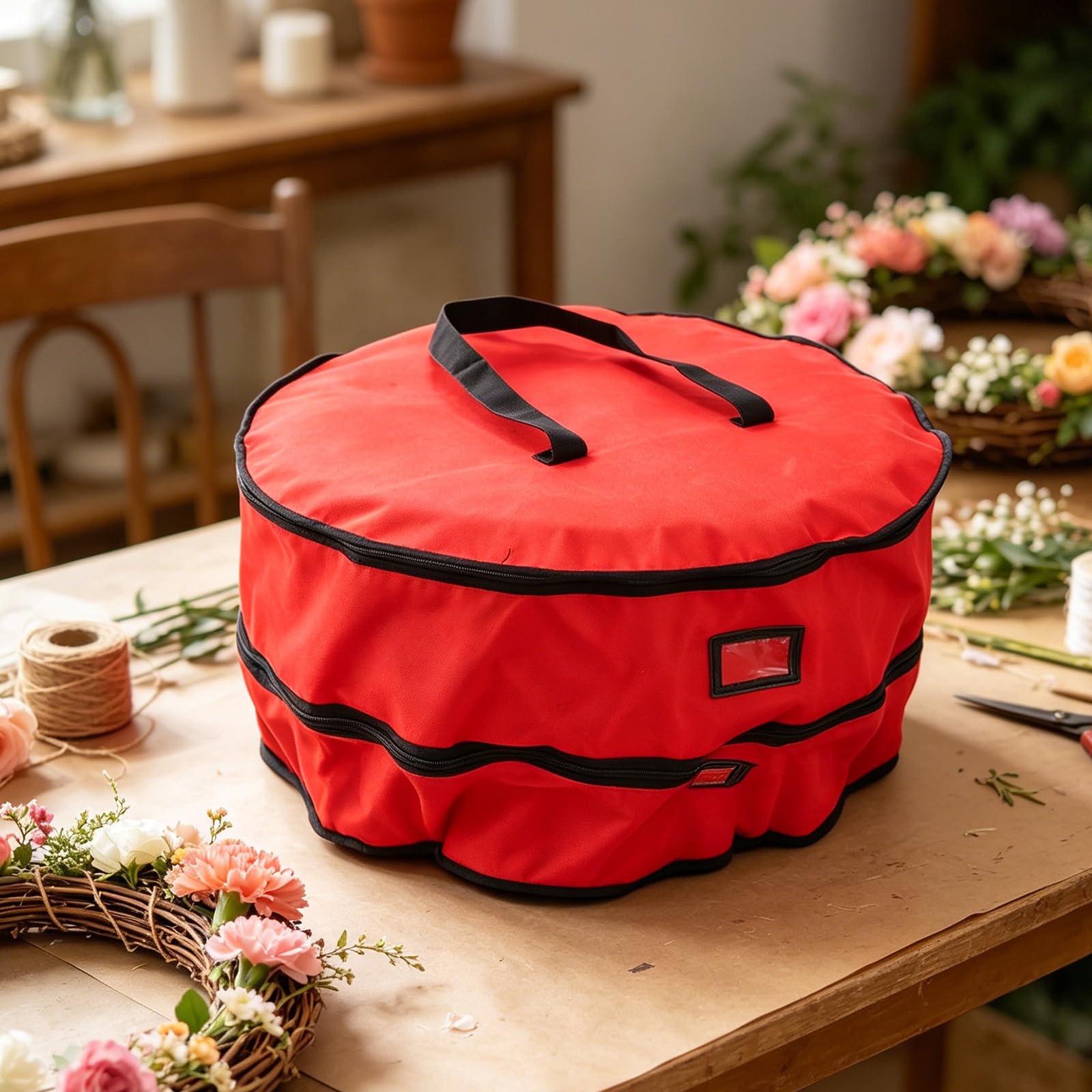 Bolsa y Protección de Almacenamiento para Guirnalda Navideña con Doble Capa y Compartimentos para Organización Avanzada