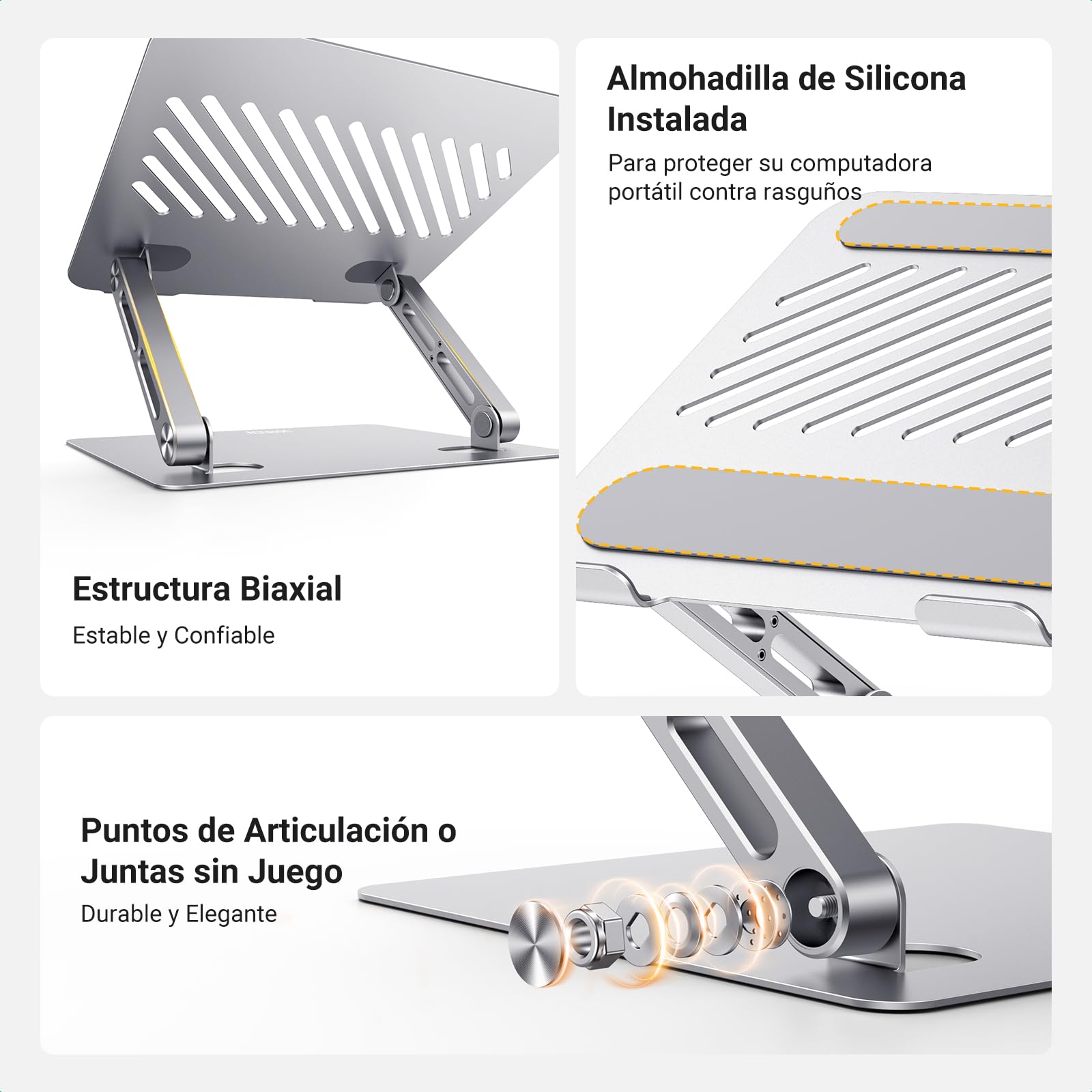 UGREEN Soporte Plegable y Ajustable para Computadora Portátil, Elevador Laptop Stand Ergonómico con Refrigeración Ventilada de 10 a 17 Pulgadas Compatible con MacBook Air Pro HP DELL Acer