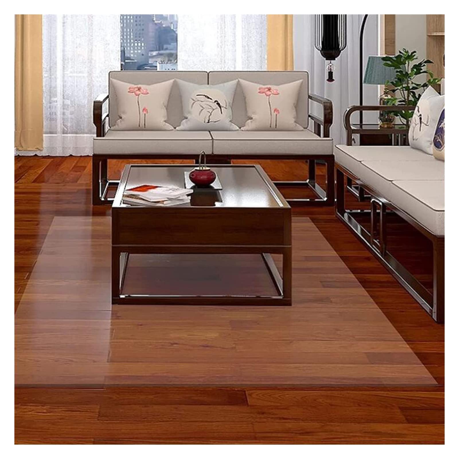 2mm Transparent Tapis De Protection De Sol, Imperméable, résistant à l'usure, Facile à Nettoyer Tapis de Sol en PVC Convient pour la Maison et Le Bureau,65/85/105/125/145cm de Large (Color : T