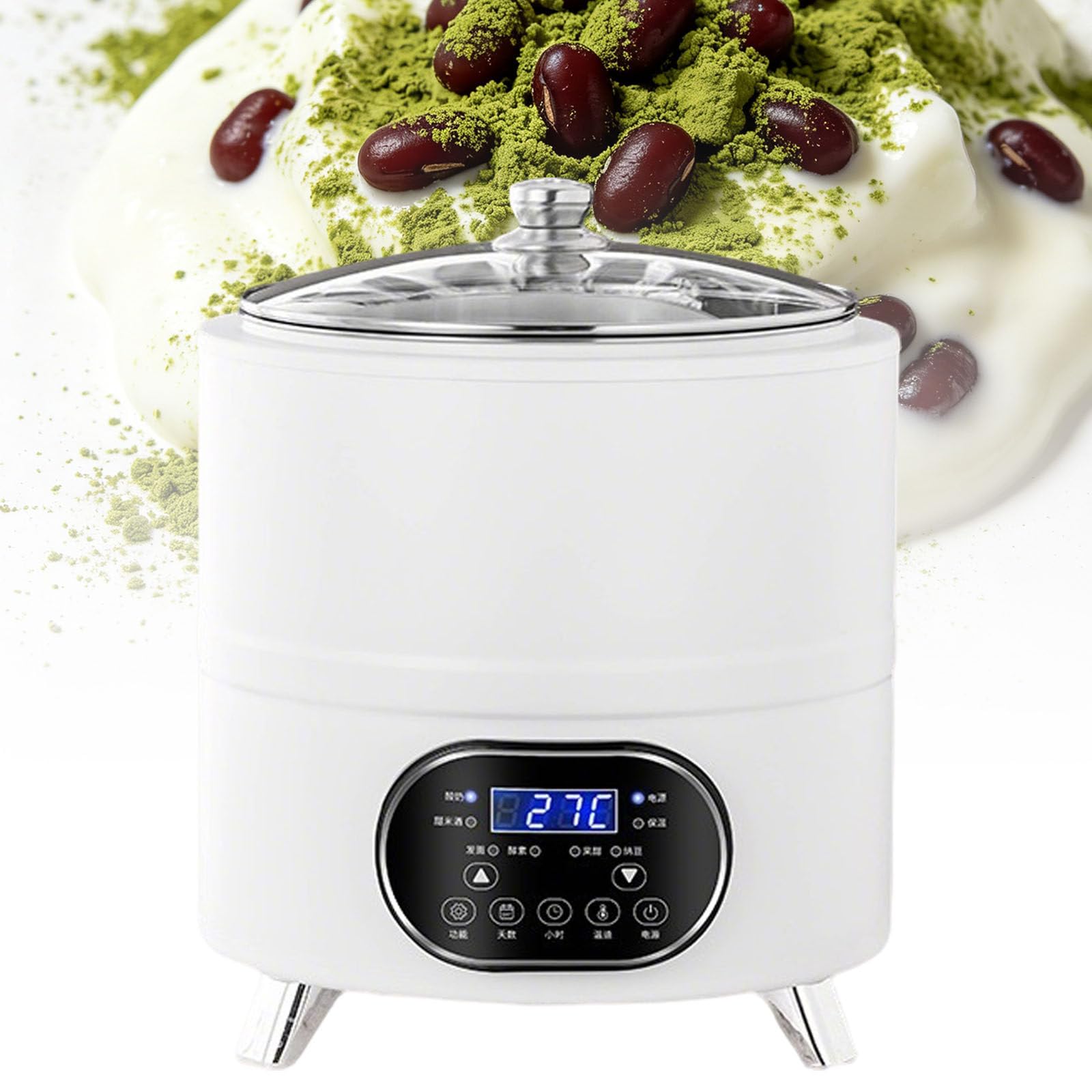 Ymnogjie Commercial Yogurt Maker,Automatic Yogurt Fermentation Machine with Time and Temperature Control,Black Garlic Fermentation Machine for Fruit Vinegar,Yogurt 12L-White
