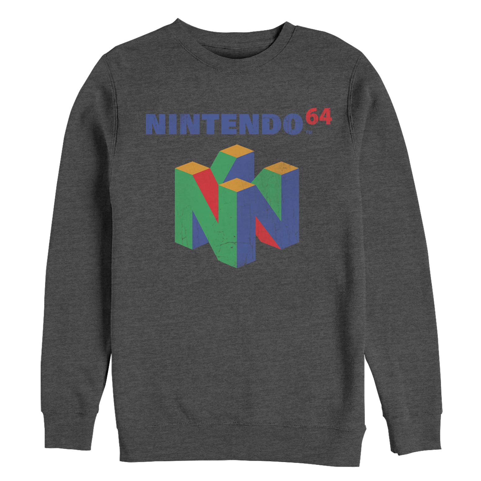 Nintendo N64 Logo Sweatshirt, Charcoal Heather, Medium
