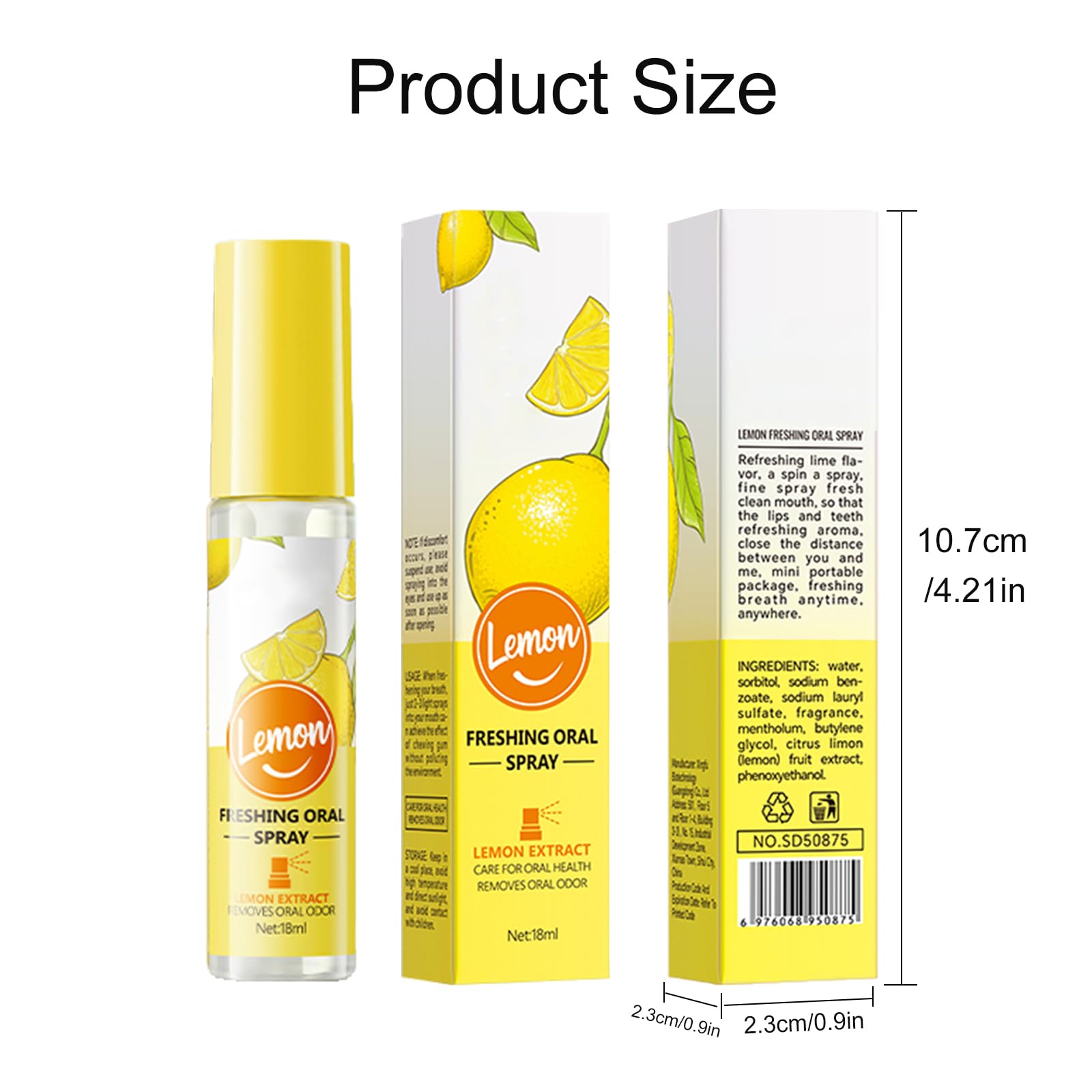 Spray Alito,Spray Alito Fresco,Alito Fresco,Spray Per Alito Cattivo,Spray Sapore Di Frutta, Odore Pulito,Rimozione 'Alitosi, Rinfrescante 'Alito Per L'Igiene Orale(Sapore di limone)