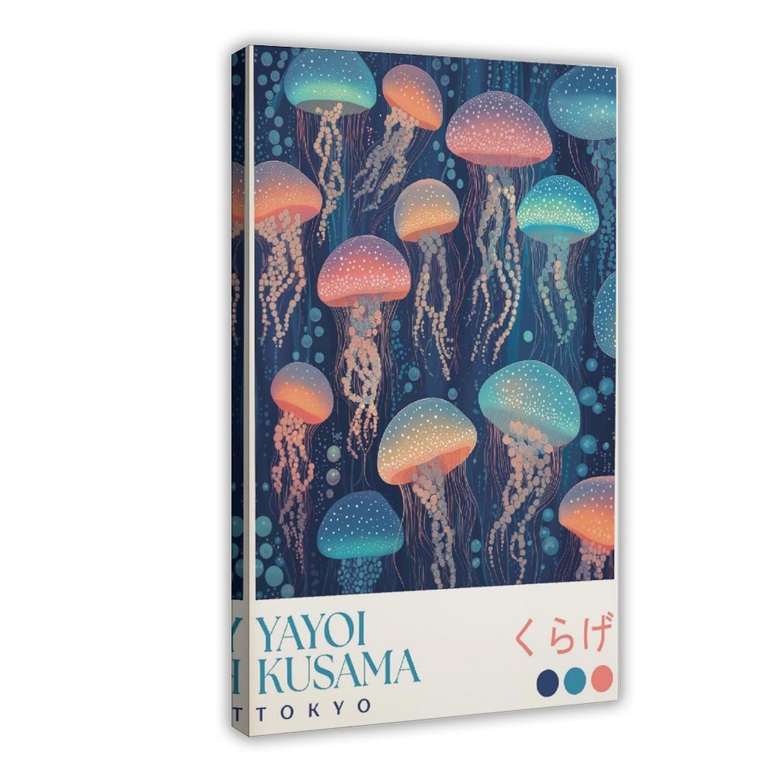 Goiaegag Yayoi Kusama Jellyfish Print Canvas Poster Bedroom Decor Landscape Office Room Decor Gift 08X12inch(20X30cm)